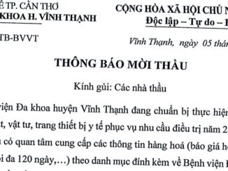 BVĐK huyện Vĩnh Thạnh Mời thầu